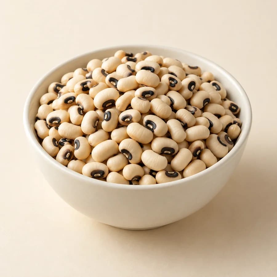 AI illustrative studio photograph of black eye beans