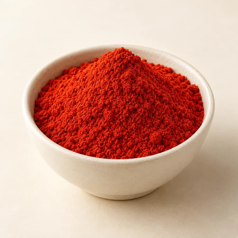 AI illustrative studio photograph of chilli powder