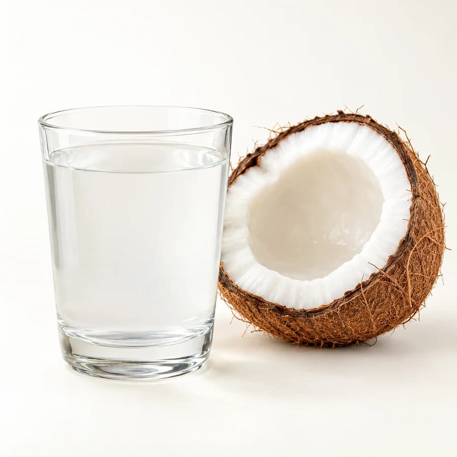AI illustrative studio photograph of coconut water
