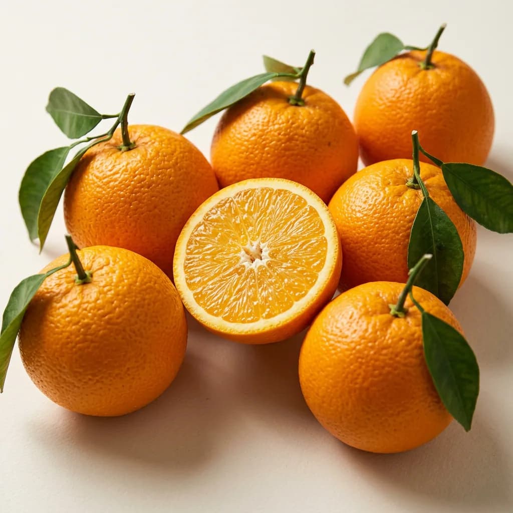 Illustrative studio photograph of oranges