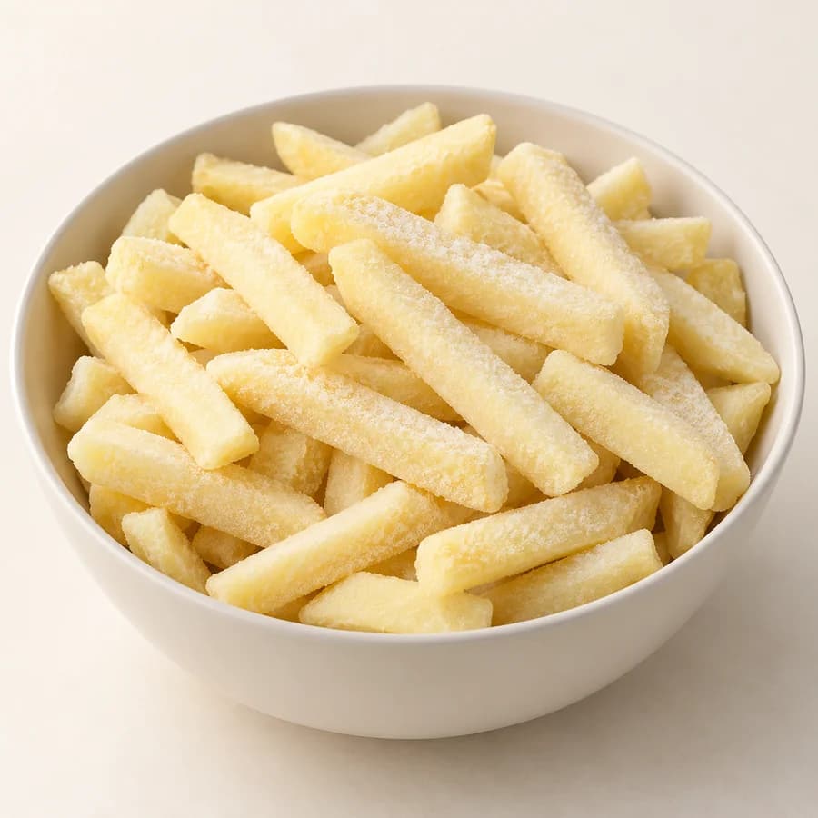AI illustrative studio photograph of frozen chips