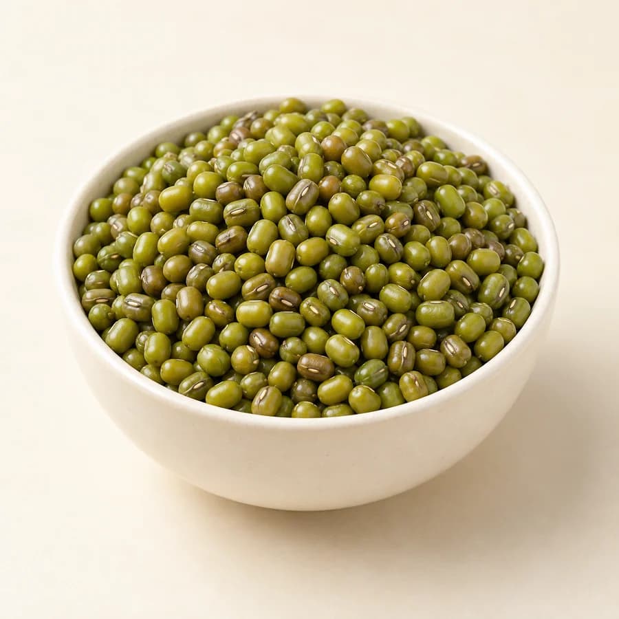 AI illustrative studio photograph of mung beans