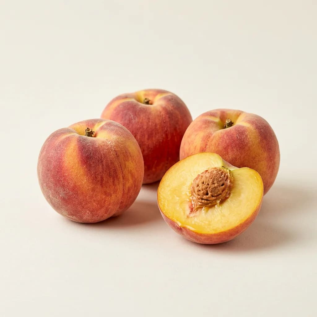 Peaches, illustrative AI-generated product photograph