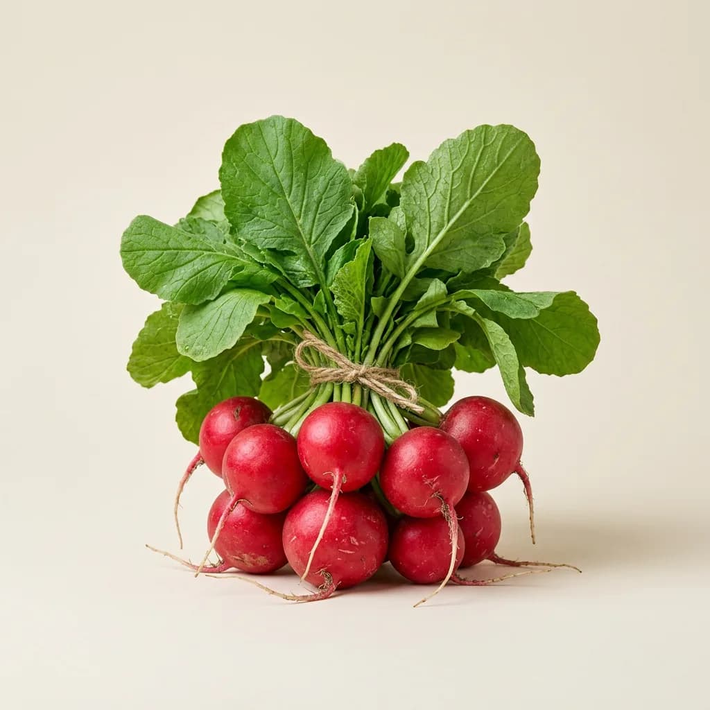 Radishes, illustrative AI-generated product photograph