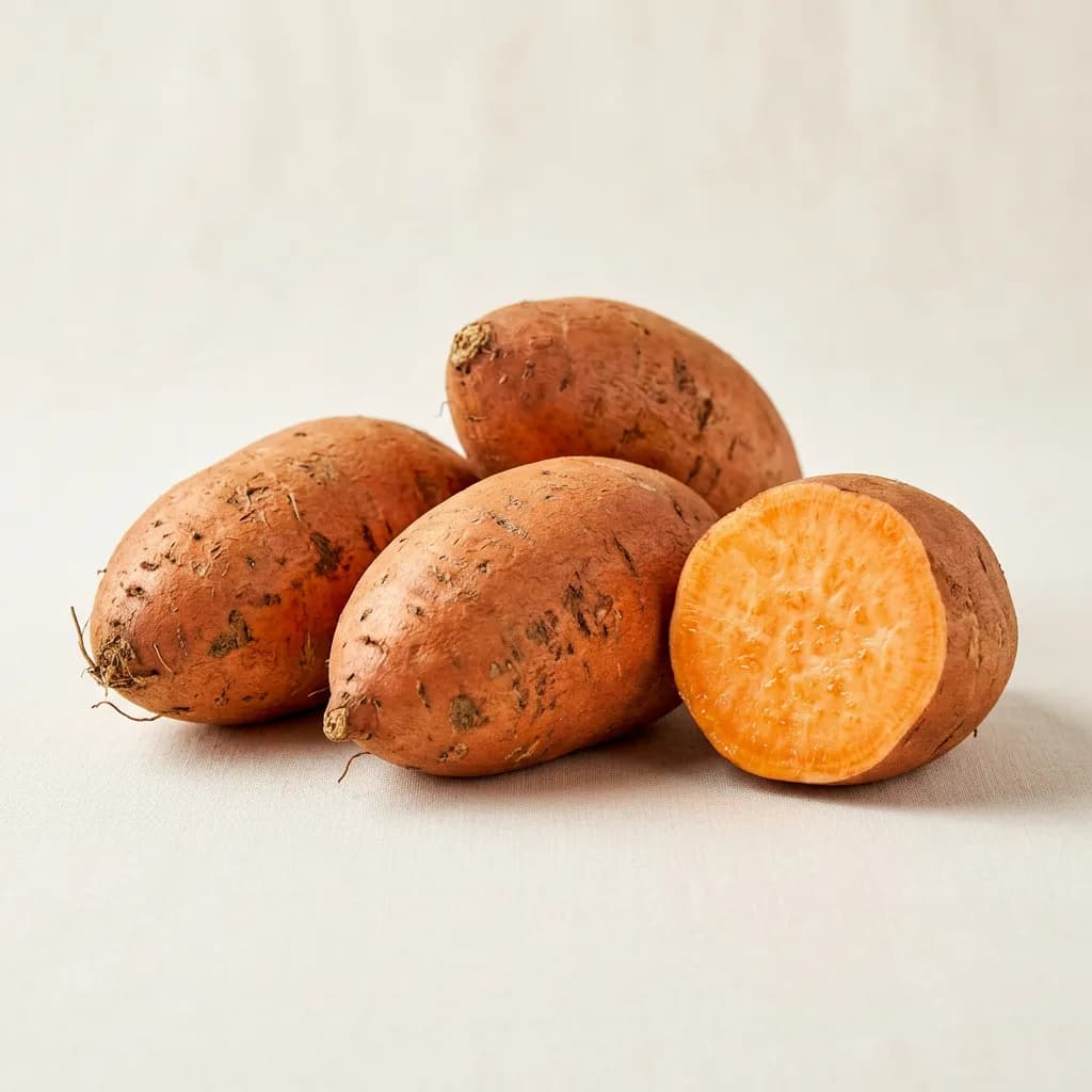 Sweet potatoes, illustrative AI-generated product photograph