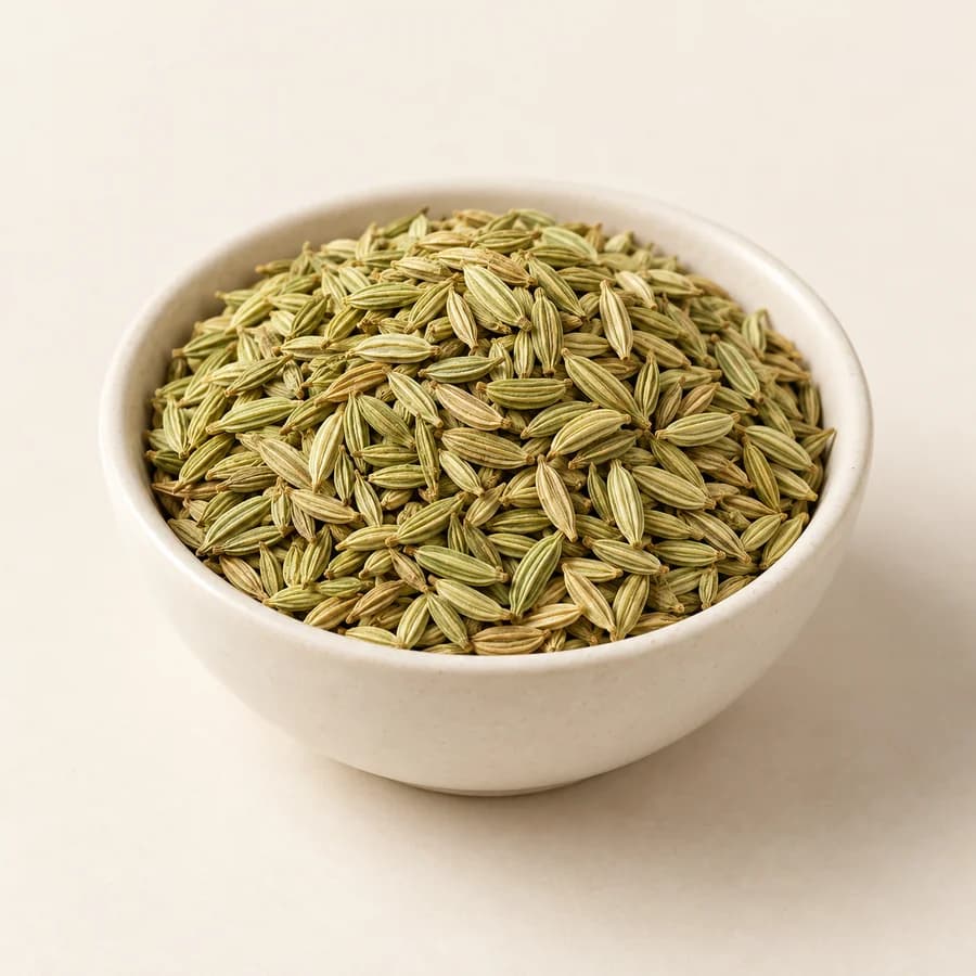 AI illustrative studio photograph of fennel seeds