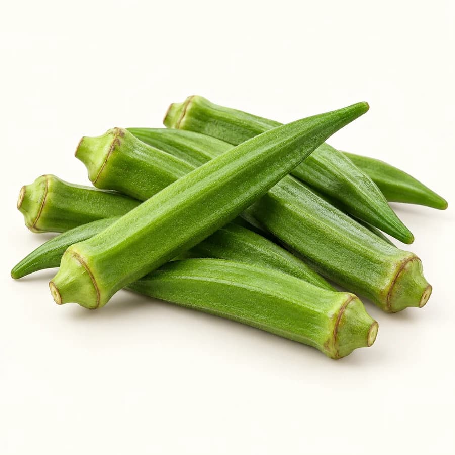 AI illustrative studio photograph of okra