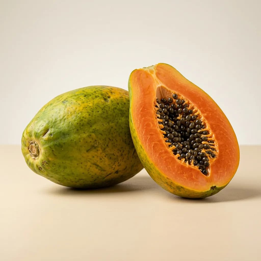 Papaya (pawpaw), illustrative AI-generated product photograph