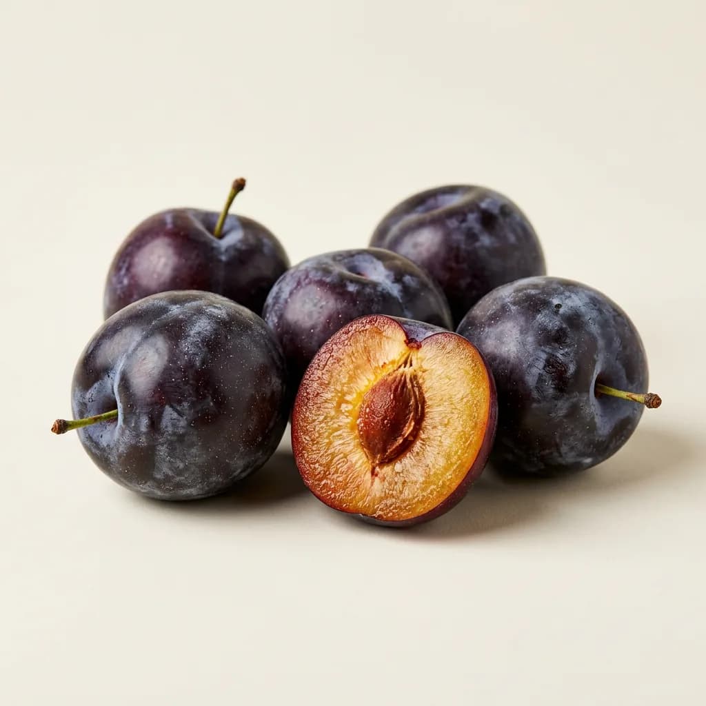 Plums, illustrative AI-generated product photograph