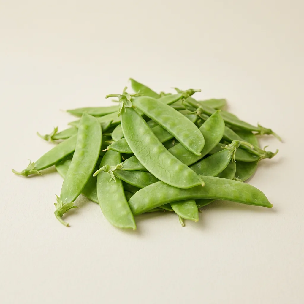 Snow peas, illustrative AI-generated product photograph