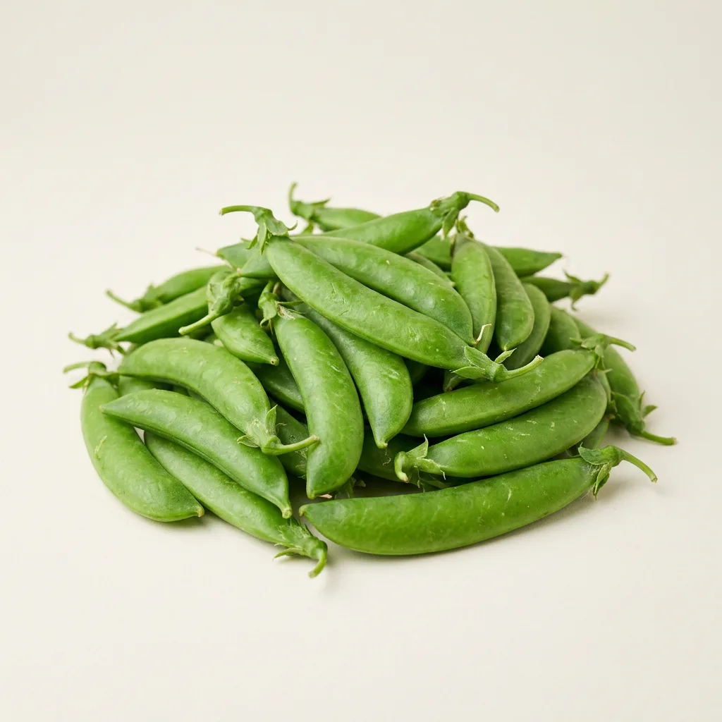 Sugar snap peas, illustrative AI-generated product photograph